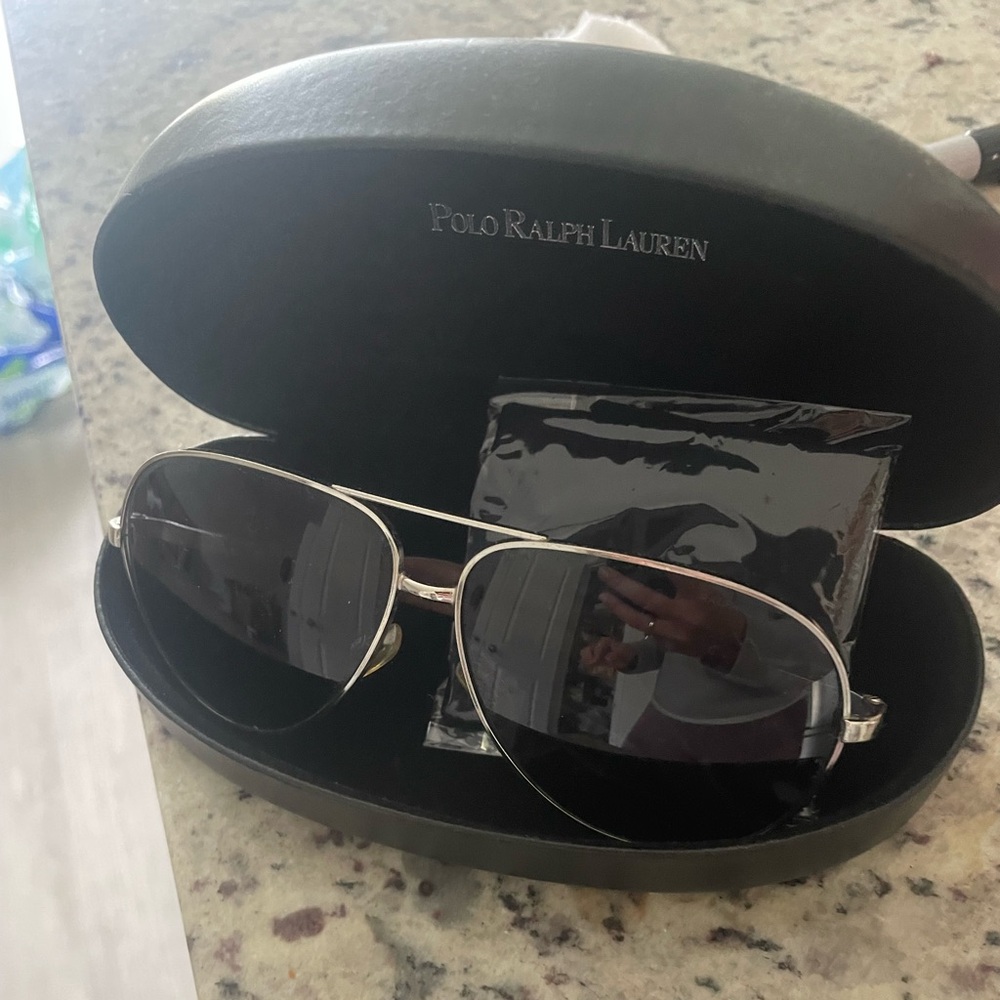 Polo Ralph Lauren sunglasses. Original case and sunglass cloth included.